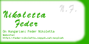 nikoletta feder business card